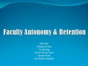 Faculty Autonomy & Retention